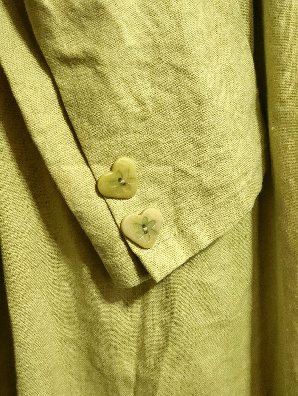 Maddie Midi Dress By Lisa Says Gah Linen Blend Lome Green Chartruece - Picture 4 of 7